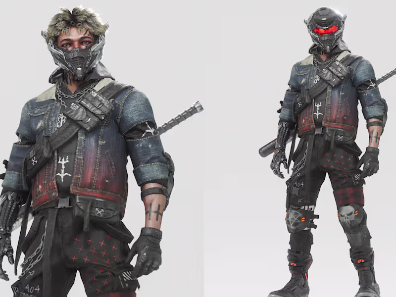 Cover image for 3d video game character model, game asset, sci fi mech cyberpunk
