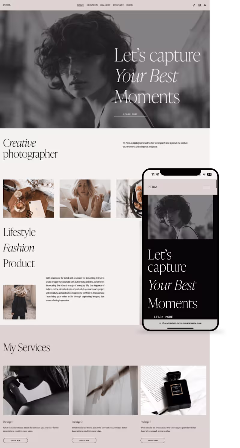 Cover image for Photographer website