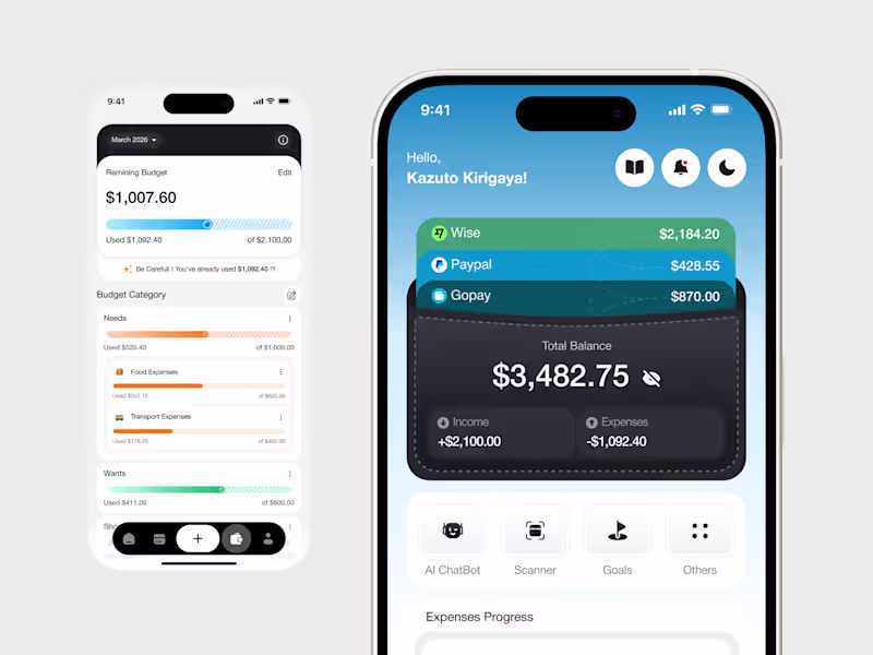 Cover image for NUVIO - Personal Finance Brand Identity and Mobile App Design