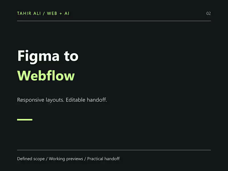 Cover image for Figma to Webflow Landing Page & Editable Handoff