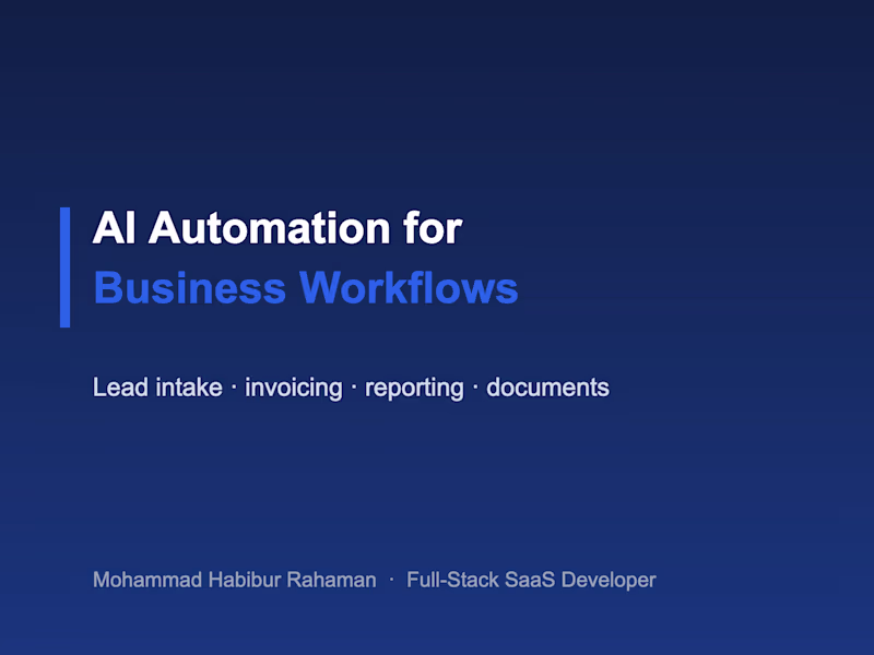 Cover image for AI Automation for Business Workflows