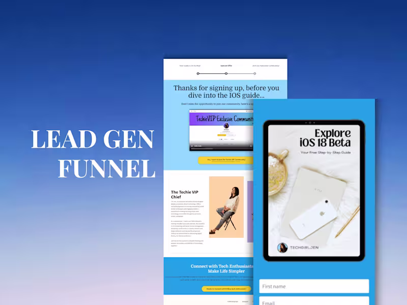 Cover image for Lead Generation Funnel with Free Guide and Community Upsell