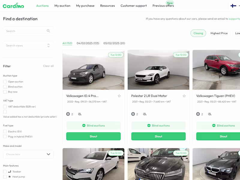 Cover image for EV C2B Marketplace - Cardino