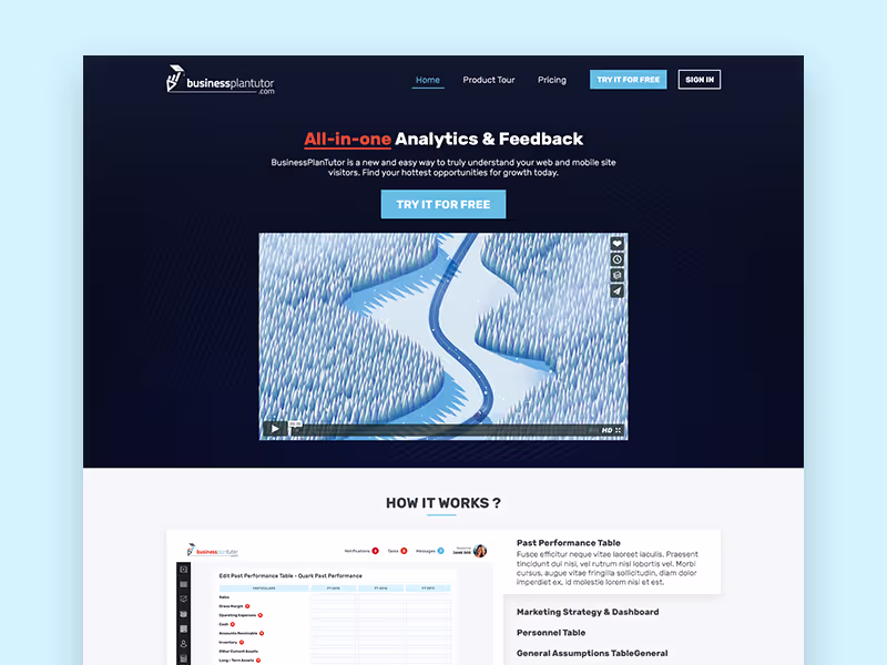 Cover image for Businessplantutor.com Landing Page with Calculators