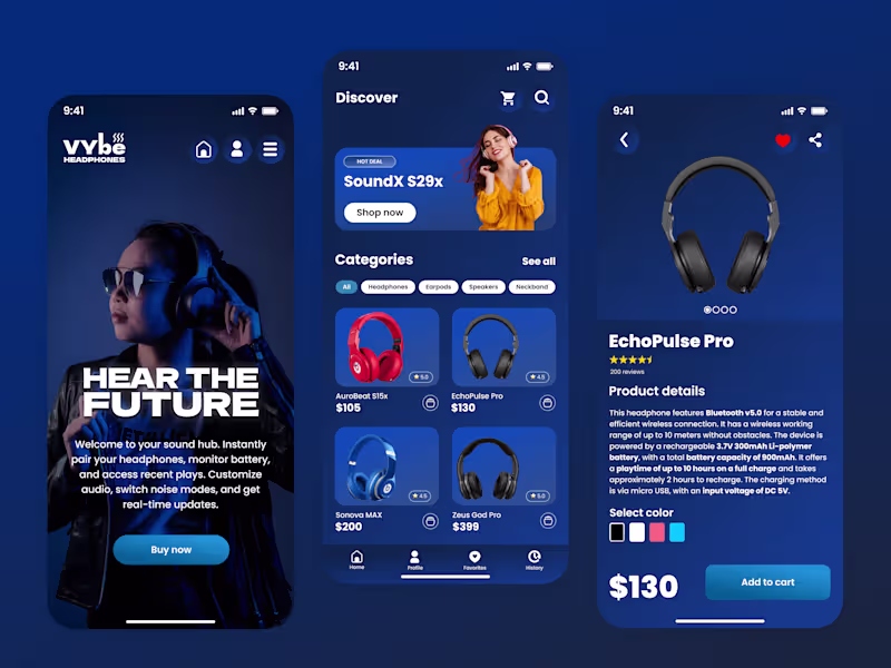 Cover image for VYBE - Ecommerce Mobile App UI