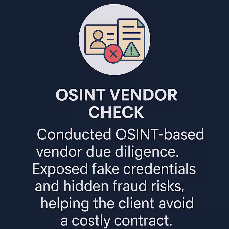 Cover image for OSINT Vendor Check