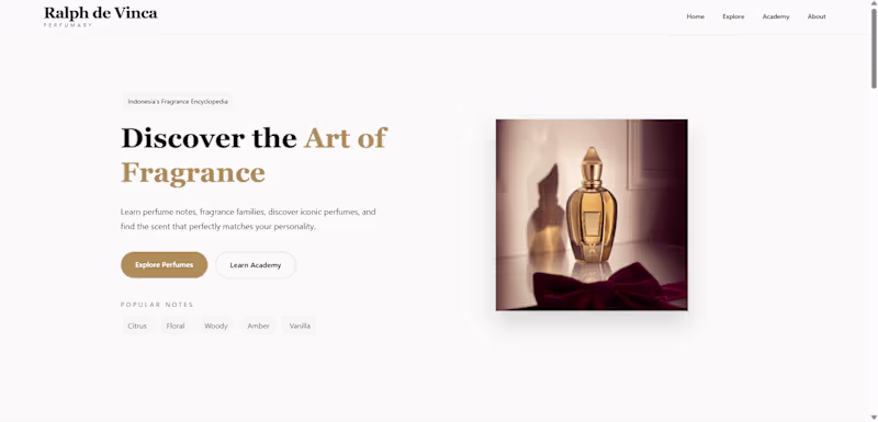 Cover image for An online fragrance encyclopedia and