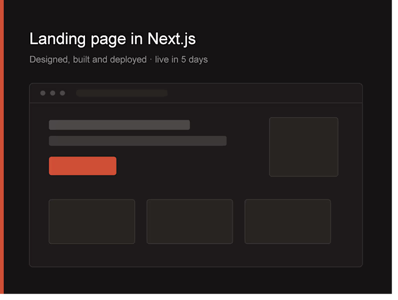 Cover image for Landing page built in Next.js, live in 5 days