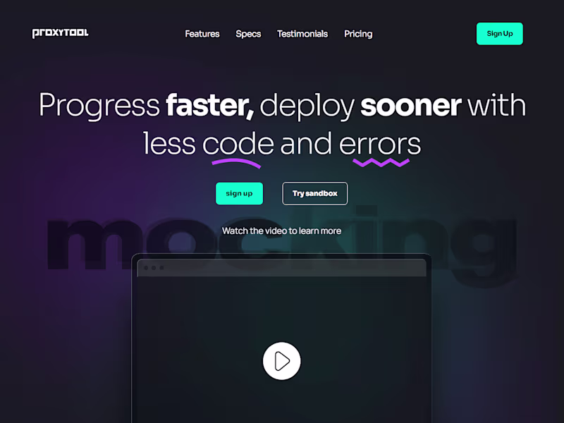 Cover image for Proxytool Landing Page Design