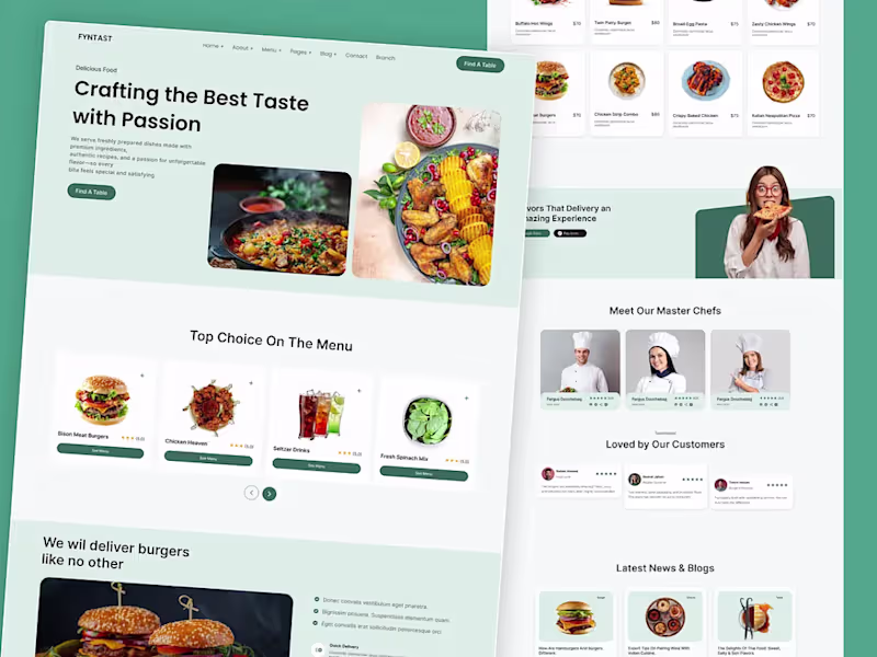 Cover image for Modern Restaurant Website Design A
