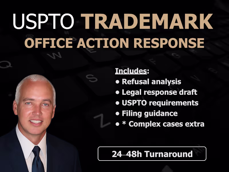 Cover image for Trademark Office Action Response by US Attorney