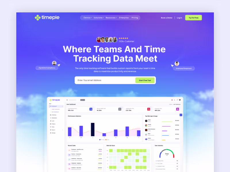 Cover image for Time Tracking SaaS Landing Page
