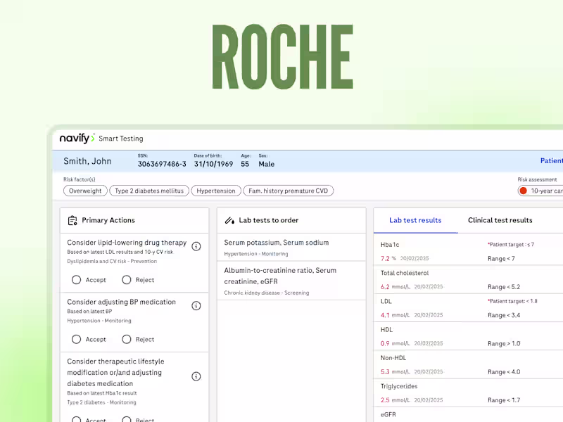 Cover image for Product Design for Roche's Health Insights Portfolio