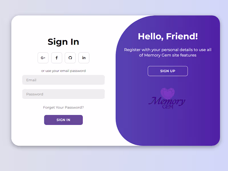 Cover image for Memory Gem Login