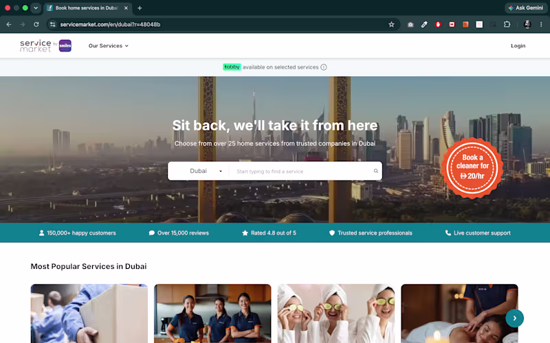 Cover image for ServiceMarket is a UAE-based platform