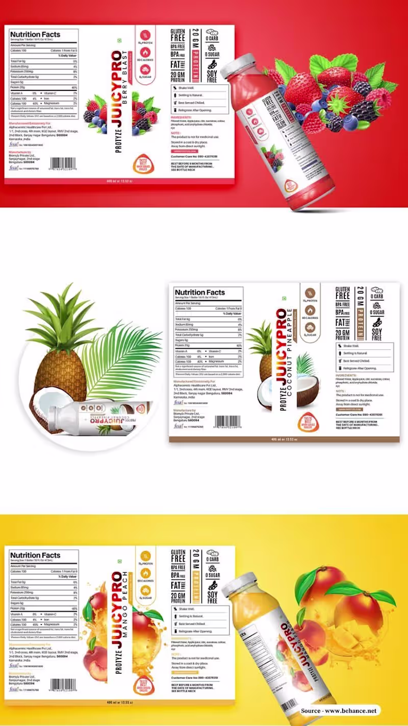 Cover image for Protein Drink Bottle Packaging Design