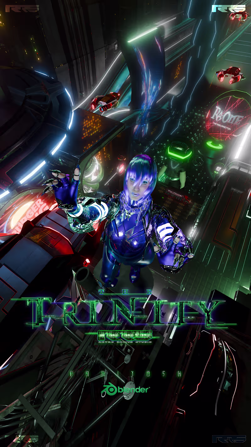 Cover image for Trinity - Sci-Fi Cityscape Poster