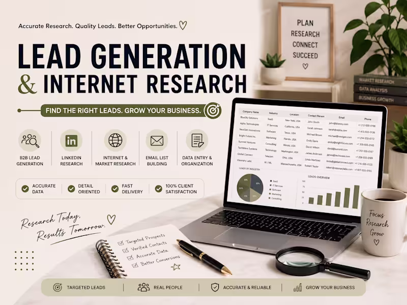 Cover image for Lead Generation & Internet Research