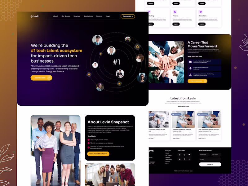 Cover image for Levin – Tech Talent Ecosystem Website Design
