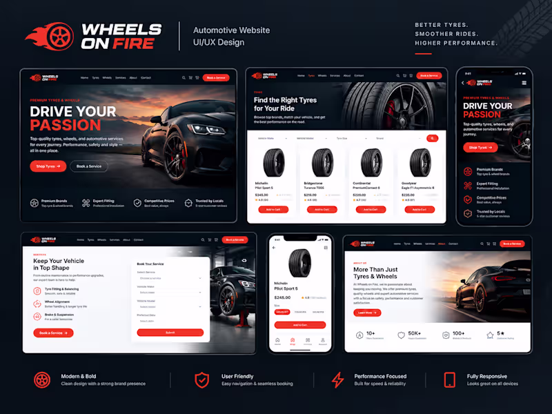 Cover image for Design for wheelsonfire.com (https://wheelsonfire.com.au/)- ...