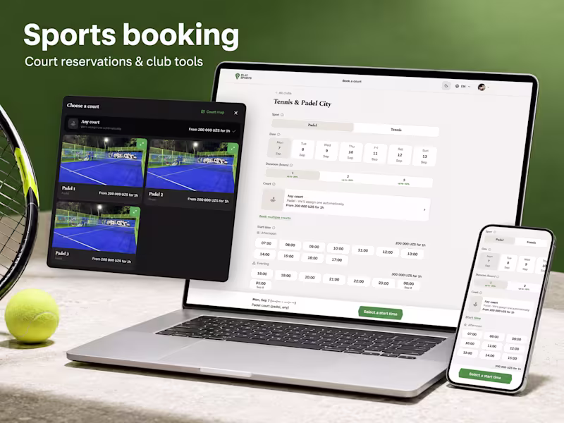 Cover image for Sports booking websites and club management tools