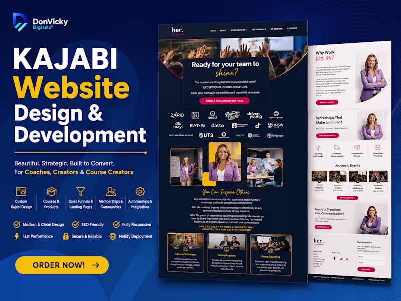 Cover image for Kajabi Website, Course Portal & Email Automation
