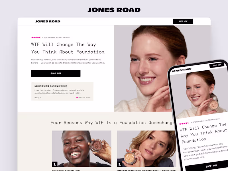 Cover image for Jones Road Beauty - WTF Landing Page