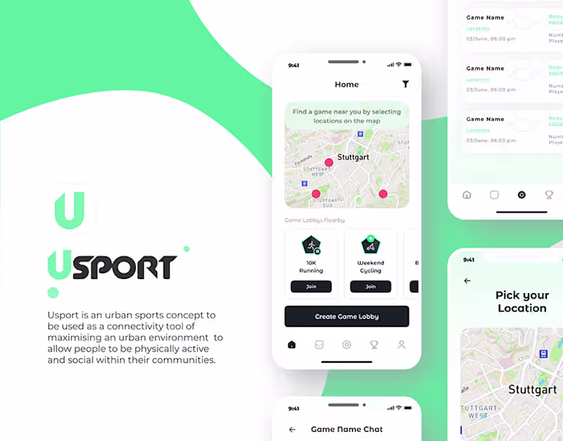 Cover image for Usport Brand Identity and UI Design