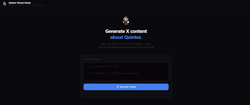 Cover image for Created Quintes Explain-to-Earn tool for