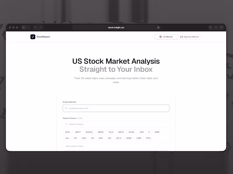Cover image for Development of Stock Report: Automated Stock Insights Tool
