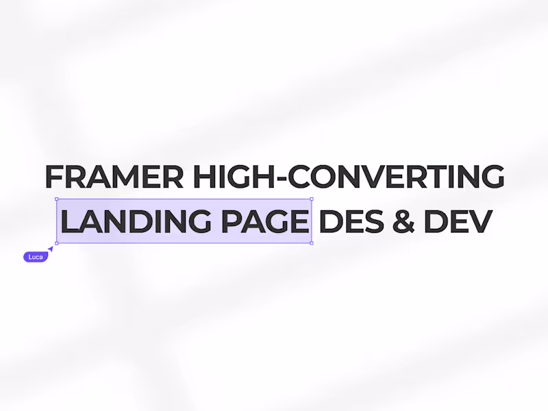 Cover image for Landing page design and dev in Framer