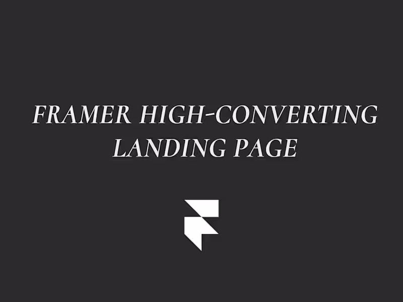 Cover image for Framer Landing Page