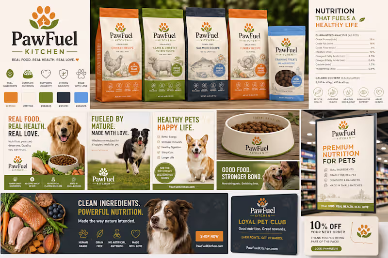 Cover image for PawFuel Kitchen — Pet Brand Identity Concept