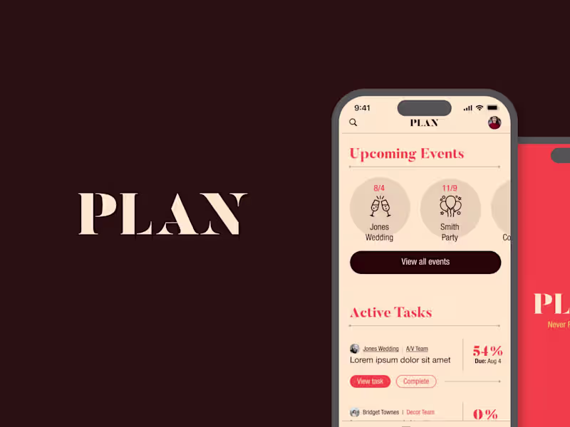 Cover image for PLAN: Event Planning App Design