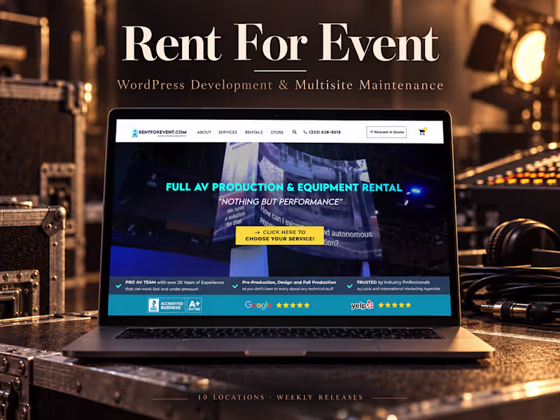 Cover image for Rent For Event - WordPress Multisite Development & Maintenance