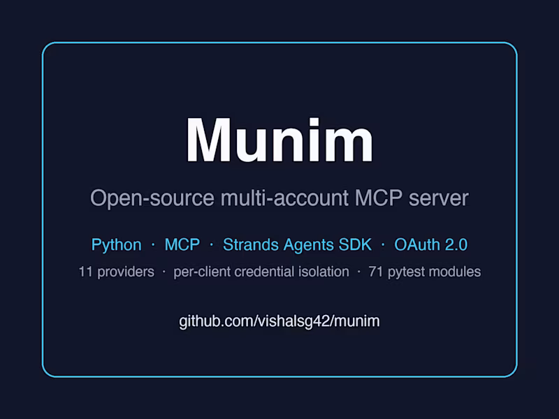 Cover image for Munim: Open-Source Multi-Account MCP Server