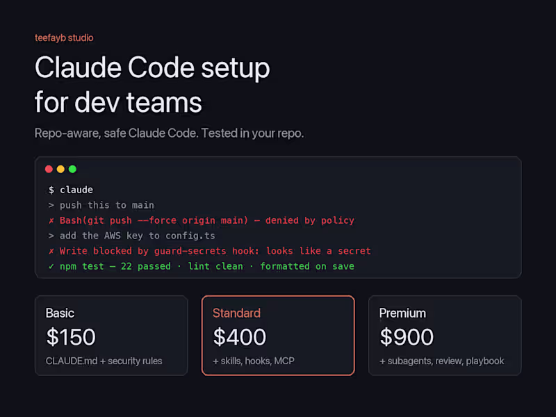 Cover image for Claude Code setup for dev teams