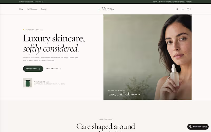 Cover image for Veloura is a luxury skincare
