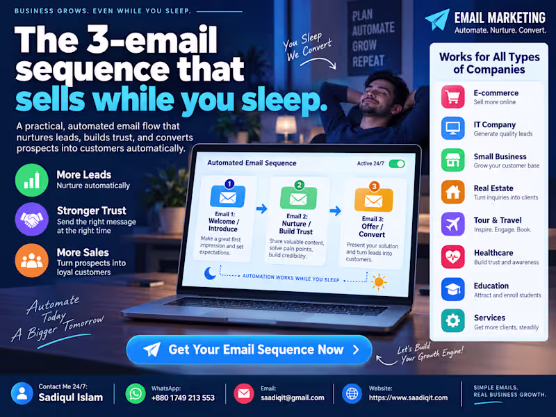 Cover image for 📧 THE 3-EMAIL SEQUENCE THAT