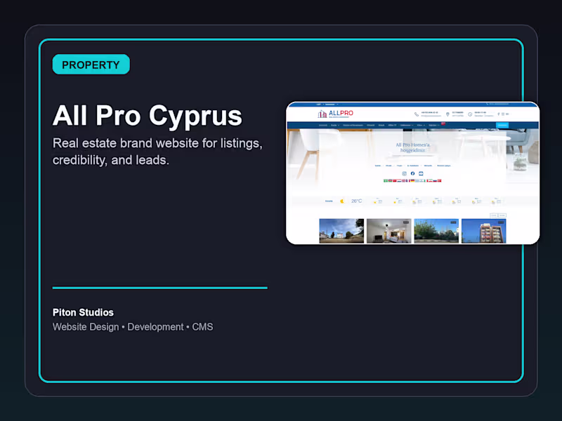 Cover image for All Pro Cyprus - Real Estate Website