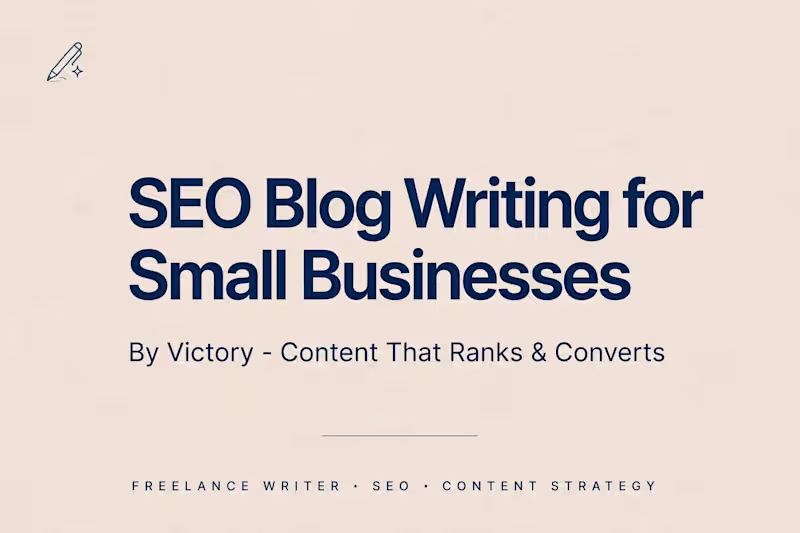 Cover image for I will write SEO blog posts for small businesses
