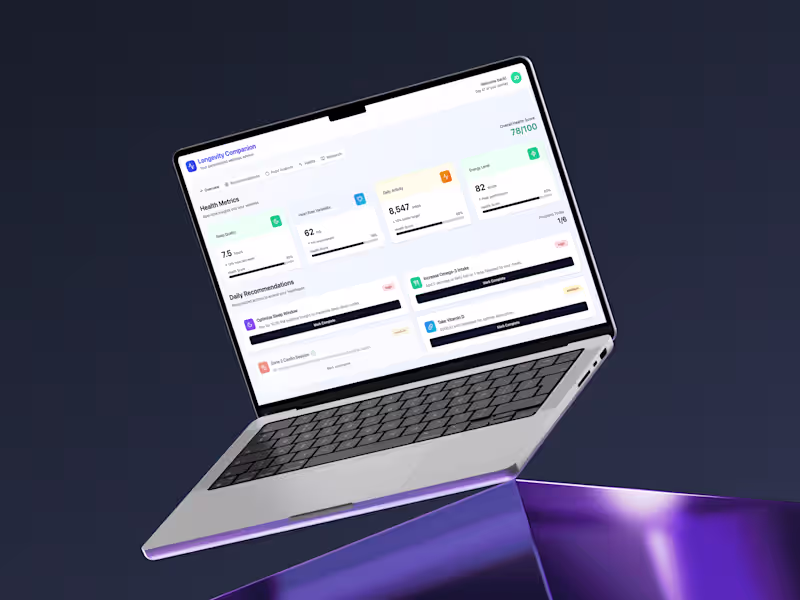 Cover image for Longevity AI: Personalized Wellness App Concept
