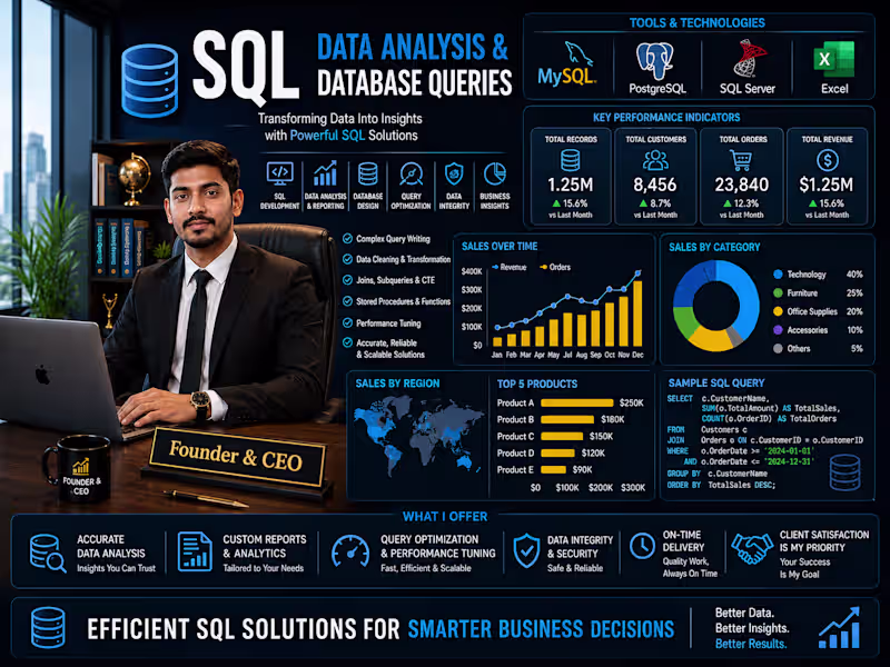 Cover image for SQL Data Analysis & Database Queries Cover