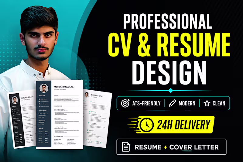 Cover image for Professional ATS Friendly CV & Resume Design