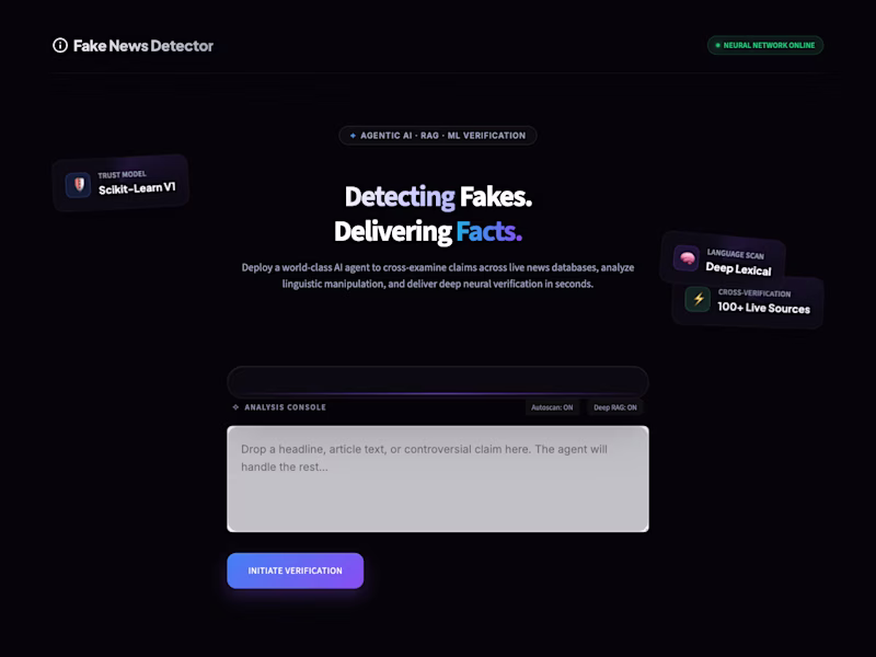 Cover image for Development of FakeNewsDetector AI System