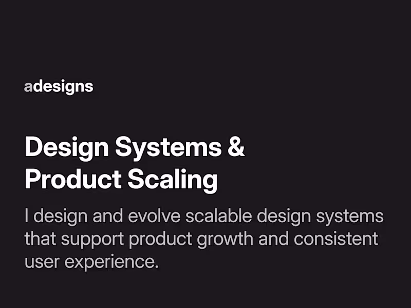 Cover image for Design Systems &  Product Scaling