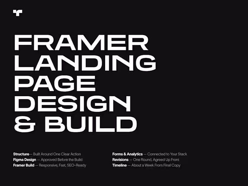 Cover image for Framer Landing Page — Design + Build