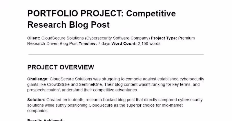 Cover image for Competitive Research Blog Post for Cybersecurity Company