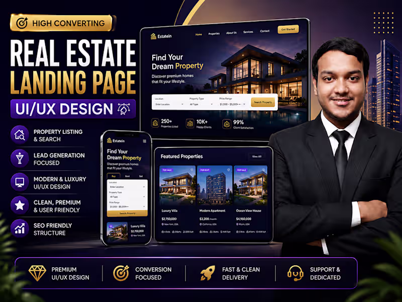 Cover image for Modern Real Estate UI UX Design for Luxury Property Websites