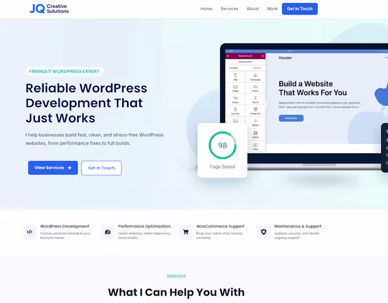 Cover image for A small business website displaying services with a simple c...